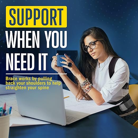 FlexGuard Posture Corrector for Women and Men - Back Brace for Posture, Adjustable Back Support Straightener Shoulder Posture Support for Pain Relief, Body Correction, Large