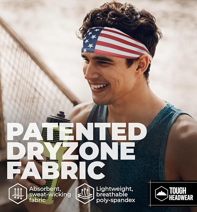 Mens Sweat Bands - Sport Headbands for Men - Workout Headbands for Women - Running Headband -Tennis Athletic Sweatband