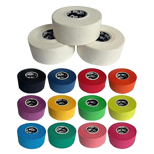 Ringside 1" Athletic Trainers Tape, Cotton Kinesiology Tape for Combat Sports, Adhesive, Athletic Tape for Men and Women, 1" x 30', White, 3 Pack