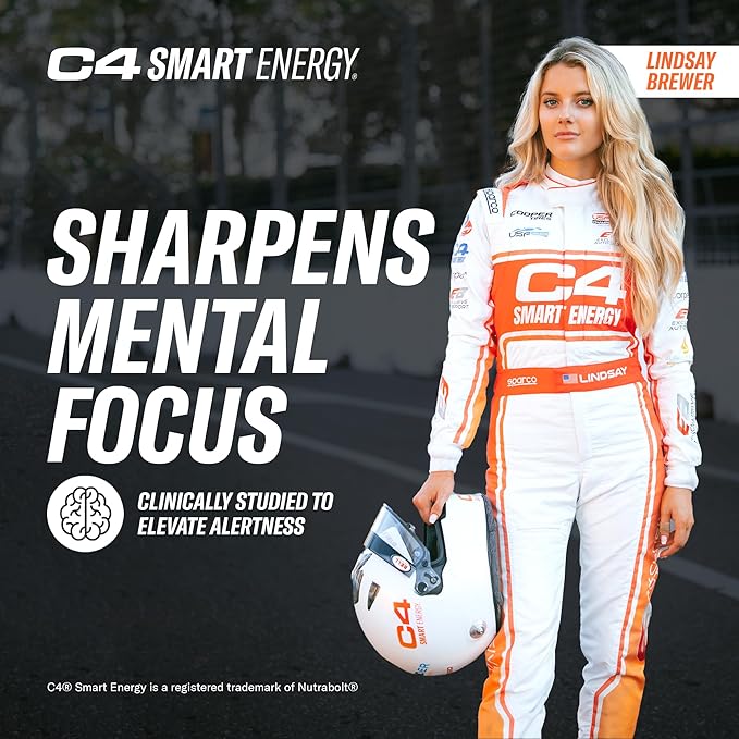Cellucor C4 Smart Energy Drink - Sugar Free Performance Fuel & Nootropic Brain Booster, Coffee Substitute or Alternative | Tropical Passionfruit 12 Oz - 12 Pack