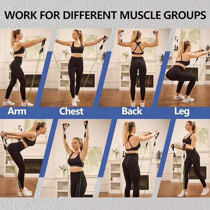 Resistance Bands,Exercise Bands,Resistance Bands for Working Out with Handles for Men and Women,Workout Bands with Door Anchor and Ankle,Strength Training Home Gym Equipment