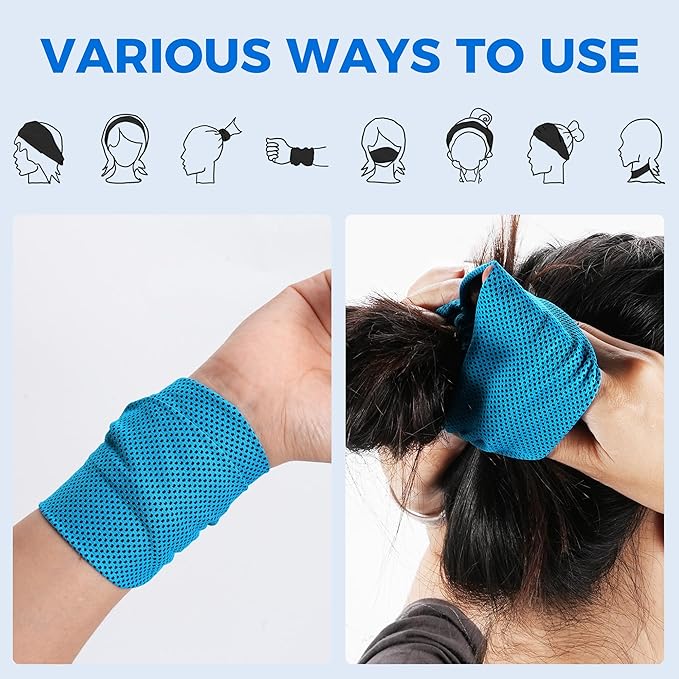 Sukeen Cooling Headband for Men Women, Instant Cooling Running Headband, Sweat Headbands for Workout, Sports Headbands for Yoga, Golf, Gym, Camping, Tennis, 20 inches
