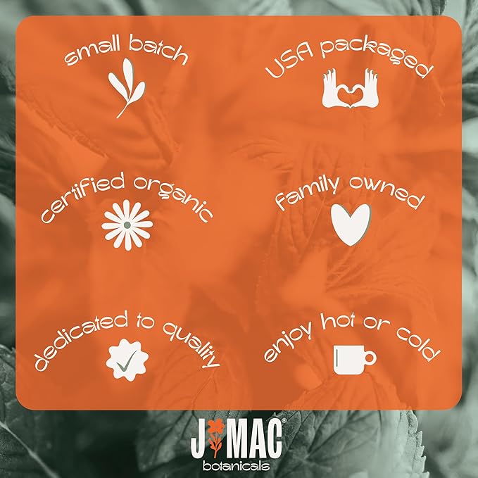 J MAC BOTANICALS Organic Nettle Leaf Herbal Tea (4 oz, 50+ Cups) Certified USDA Organic, Dried stinging nettle tea, 1 Pound Bulk Bag, Urtica dioica