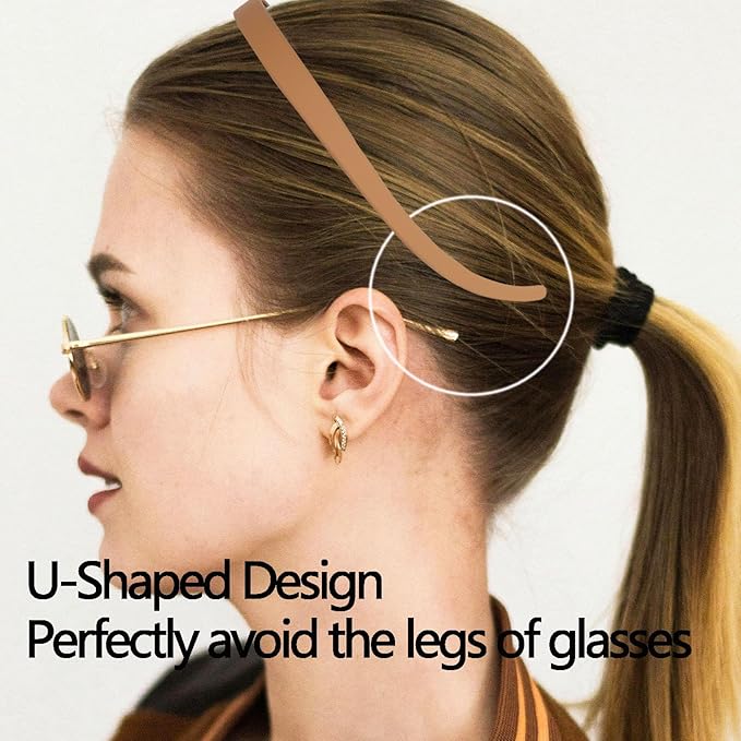 6 Pcs Comfortable Flex No Pressure Headbands for Women Glasses Wearers - Thin Plastic Headbands with Teeth - Matte Finish