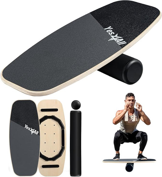 Yes4All Balance Board Sports Trainer, Surf Trainer Board With Adjustable Stoppers, Improve Core Strength and Balance Control