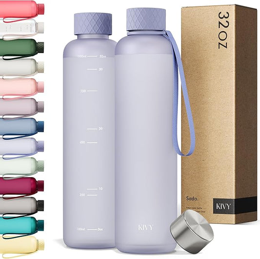 KIVY Slim Water Bottle 32oz [Lightweight & Shatterproof] - Reusable Tritan Water Bottle - Leak Proof Water Bottle for Women & Men - No Spill Drinking Bottle - Dishwasher Safe - BPA Free