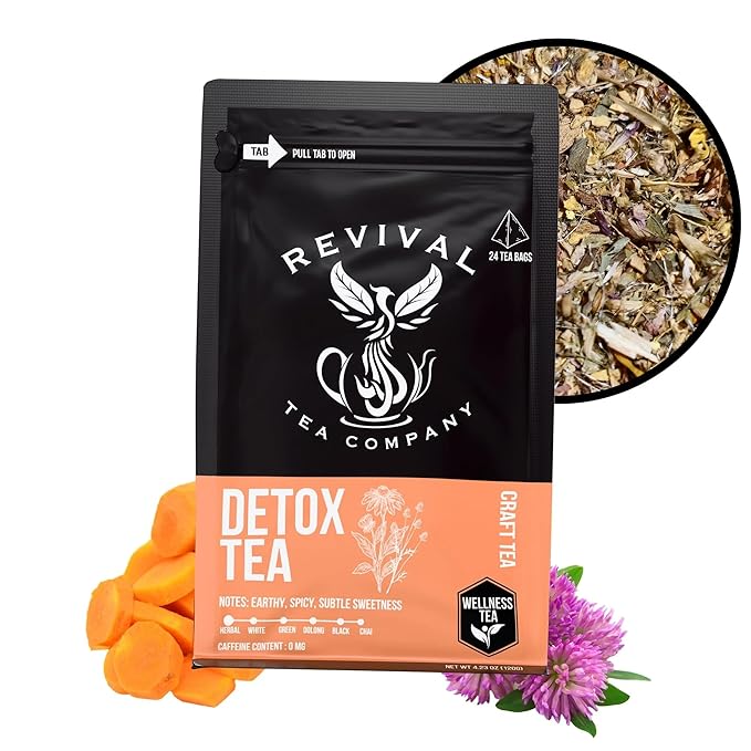 Revival Tea Company Herbal Tea - Hand Blended Craft Bold Flavor | Loose Leaf or Tea Bags | Organic and Caffeine Free (Loose Leaf, Detox Tea)