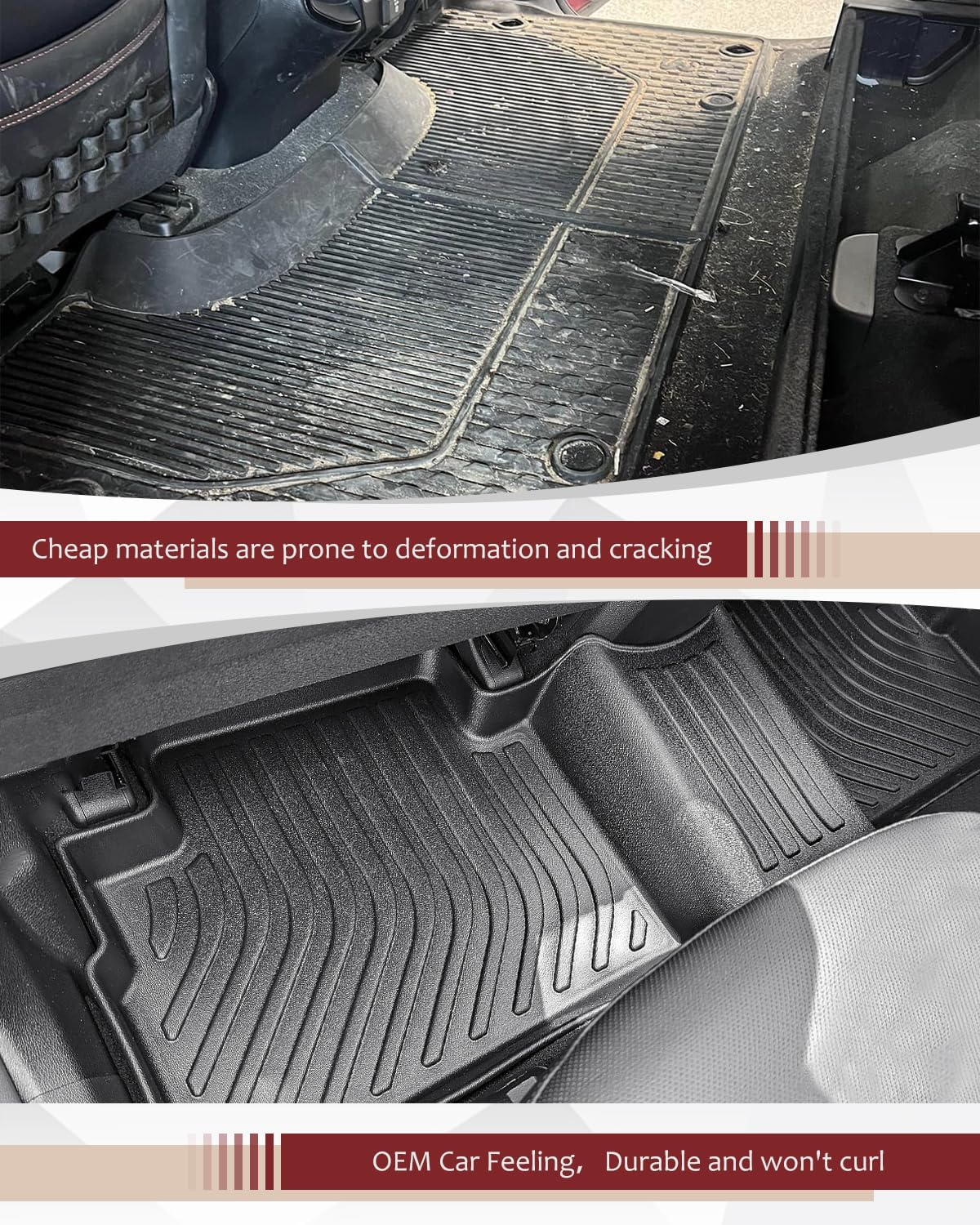 Icyhaws® Floor Mats for Infiniti QX50 2019-2025 with Cargo Liner Backrest Mat, All Weather TPE Rubber Car Mats | Front Rear Row Trunk Mat Back Seat Protector for Infiniti QX50 Accessories