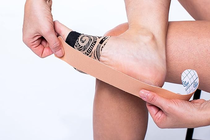 CureTape Sports | Kinesiology Tape for Muscle & Joint Pain | Elastic Therapeutic Tape | Waterproof Athletic Tape | Medical K Tape | 30% Stronger Adhesion | Beige | 2inx16ft | (Pack of 1)