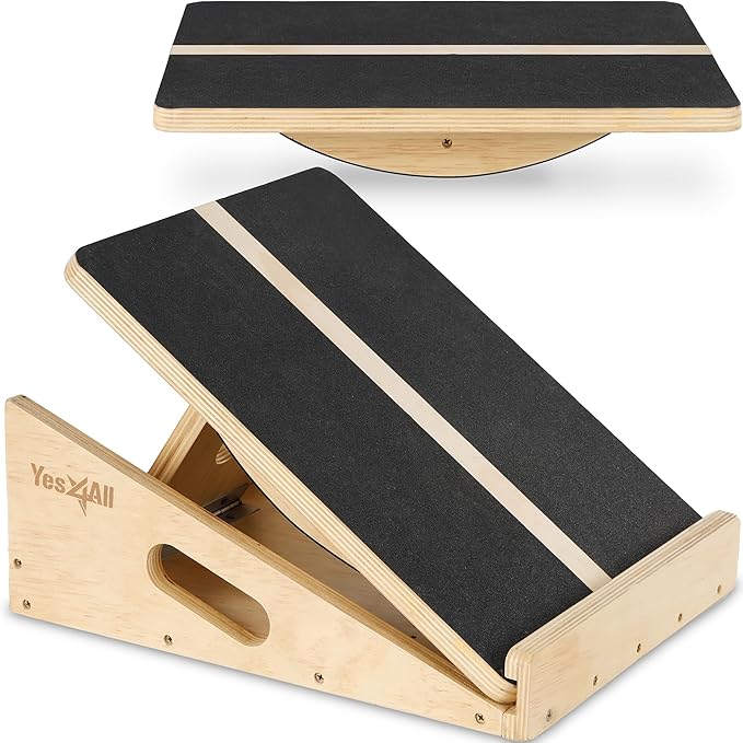 Yes4All Professional Incline Board, Slant Board Calf Stretching, Squat Wedge and Anti-Slip Surface, Portable Side Handle