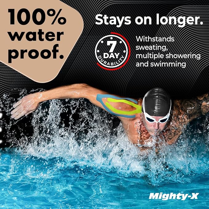 Waterproof Kinesiology Tape - [3 Rolls] - Kinetic Tape - Joints Support & Muscle Pain Relief - 16.4 ft Uncut Knee Tape + 50 Videos - Beige Muscle Tape