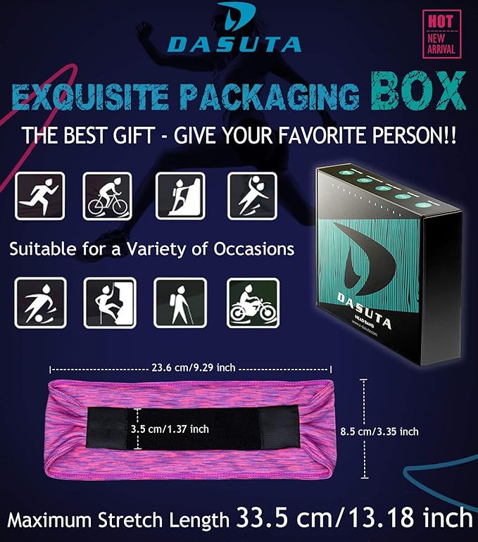 Workout Headbands for Women Sports Sweatbands Yoga Hairbands for Fitness Elastic Athletic Non Slip Wicking Headscarf for Men Womens and Girls 10 PCS (Style 2-10 Color)