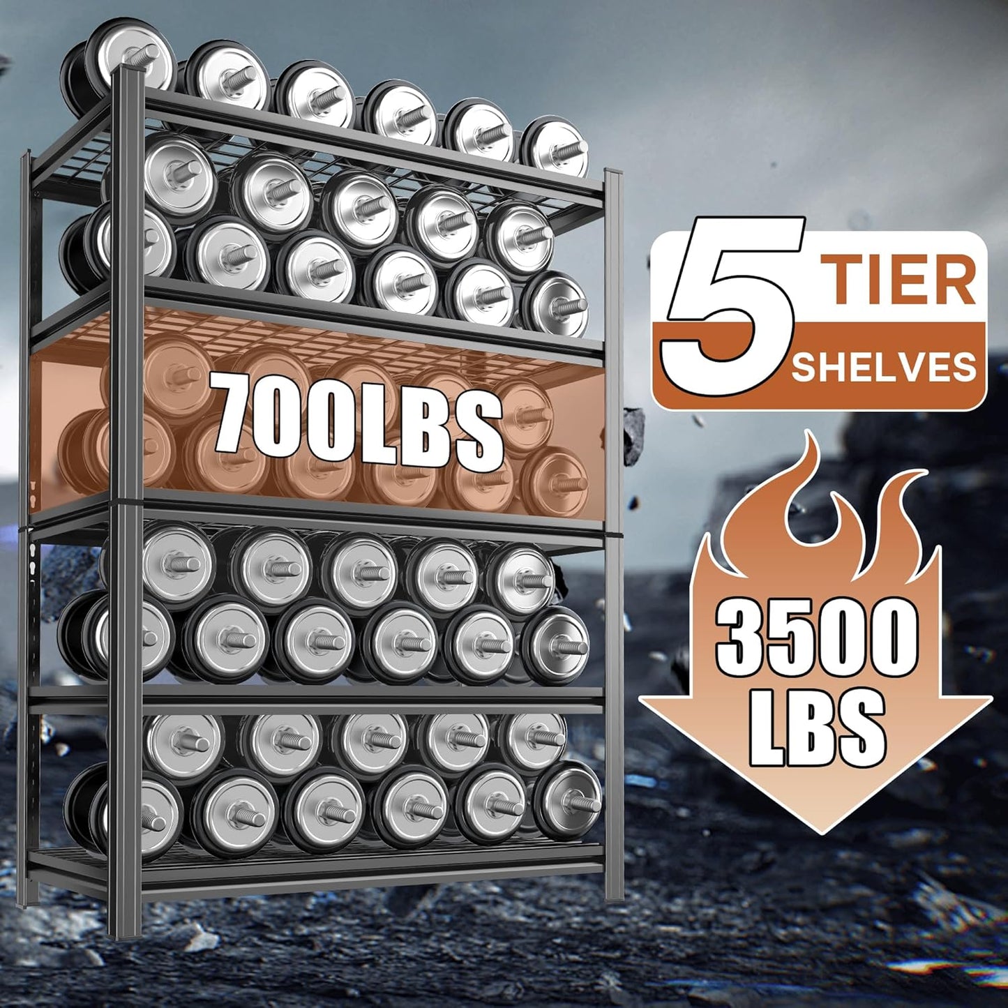 47.2''W Wire Shelving Unit,3500LBS Capacity Heavy Duty Storage Shelves，Adjustable Metal Shelving for Kitchen Pantry Office Wire Rack for College Dorm School, 47.2" W x 71.2" H x 23.6" D