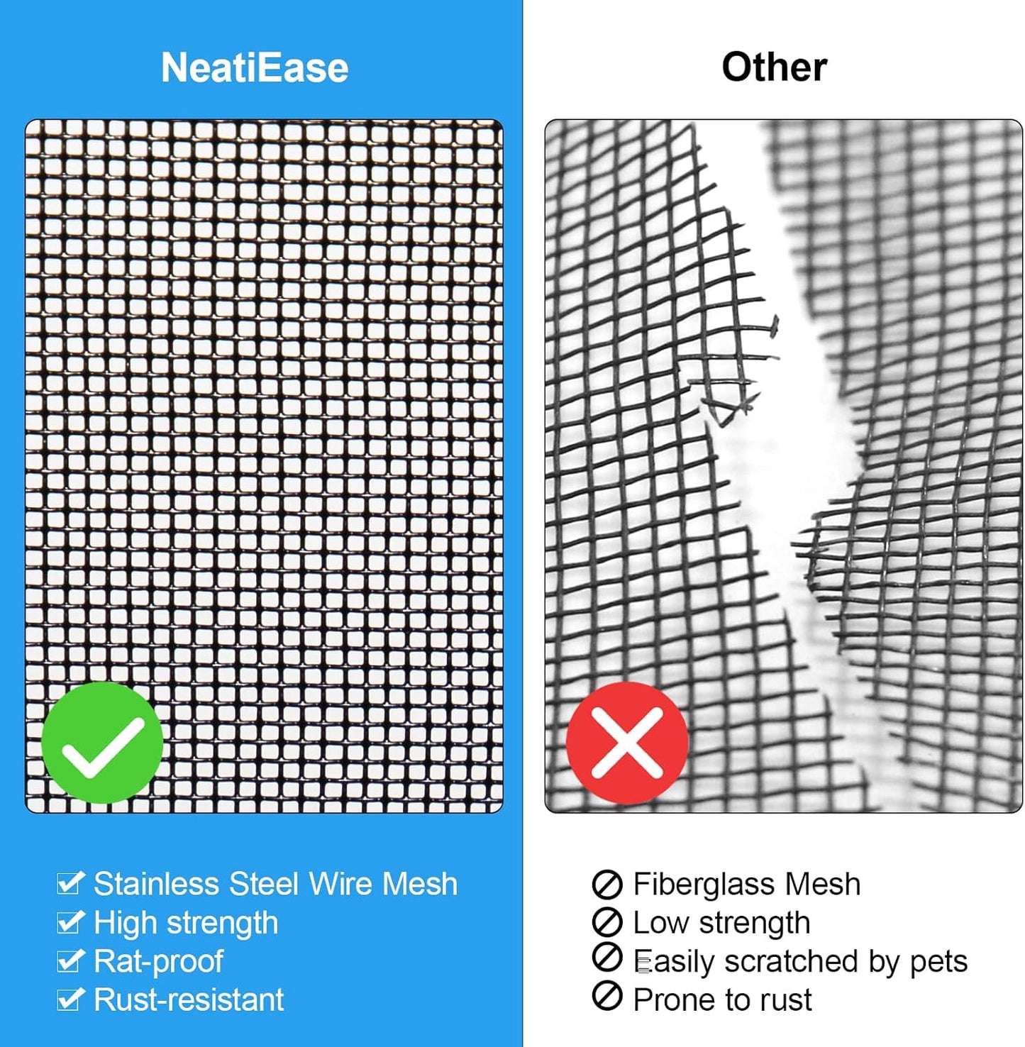 NeatiEase Upgraded Shed Windows 2 Pack, 12" x 18" Windows with Tempered Glass and Stainless Steel Screen for Shed, Chicken Coop, Playhouse, Household, Garage(Black)