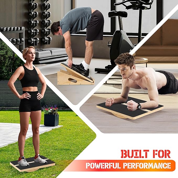 Yes4All Professional Incline Board, Slant Board Calf Stretching, Squat Wedge and Anti-Slip Surface, Portable Side Handle
