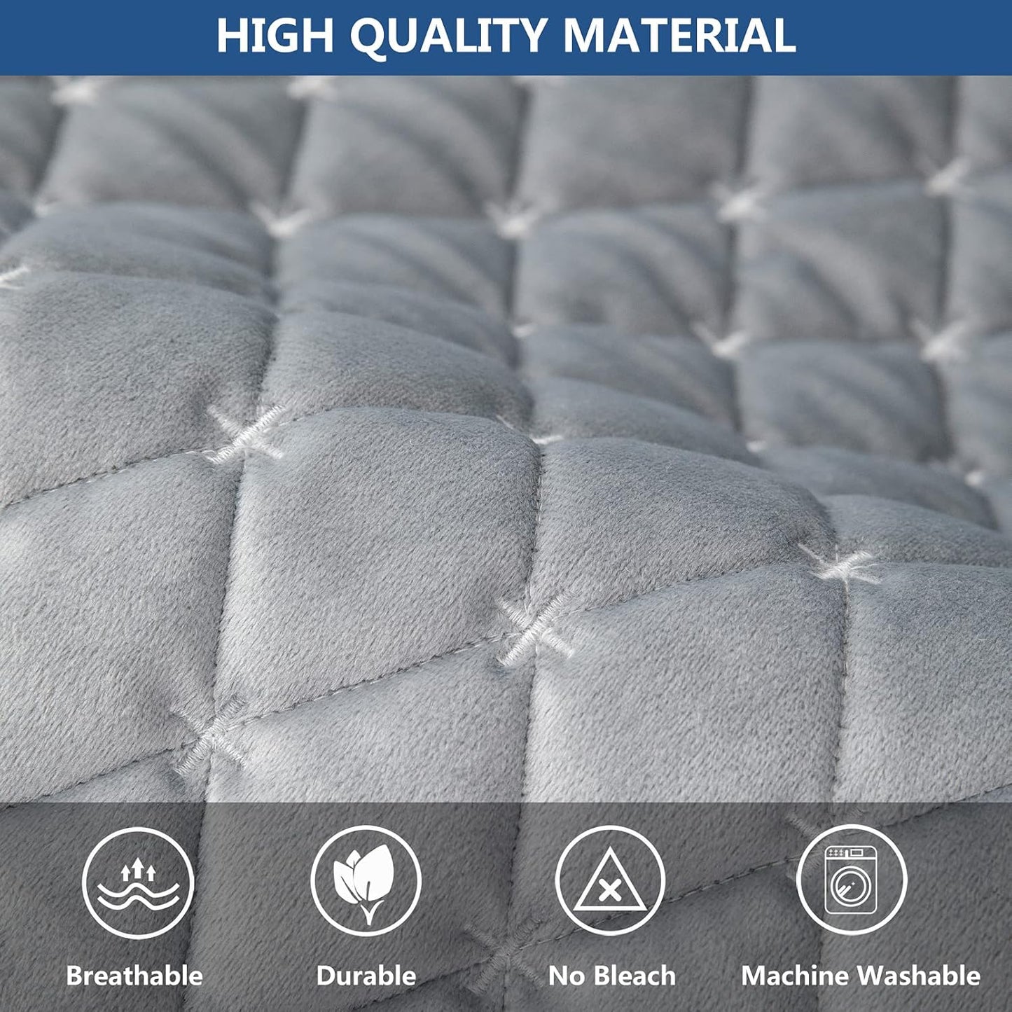 Eismodra Couch Cover,Sectional Couch Covers,Sofa Covers for 3 Cushion Couch,Anti-Slip Sofa Slipcovers for Dogs Cats Kids Loveseat Recliner L Shaped Armrest Backrest,Light Gray 43''x70''(Only 1 Piece)