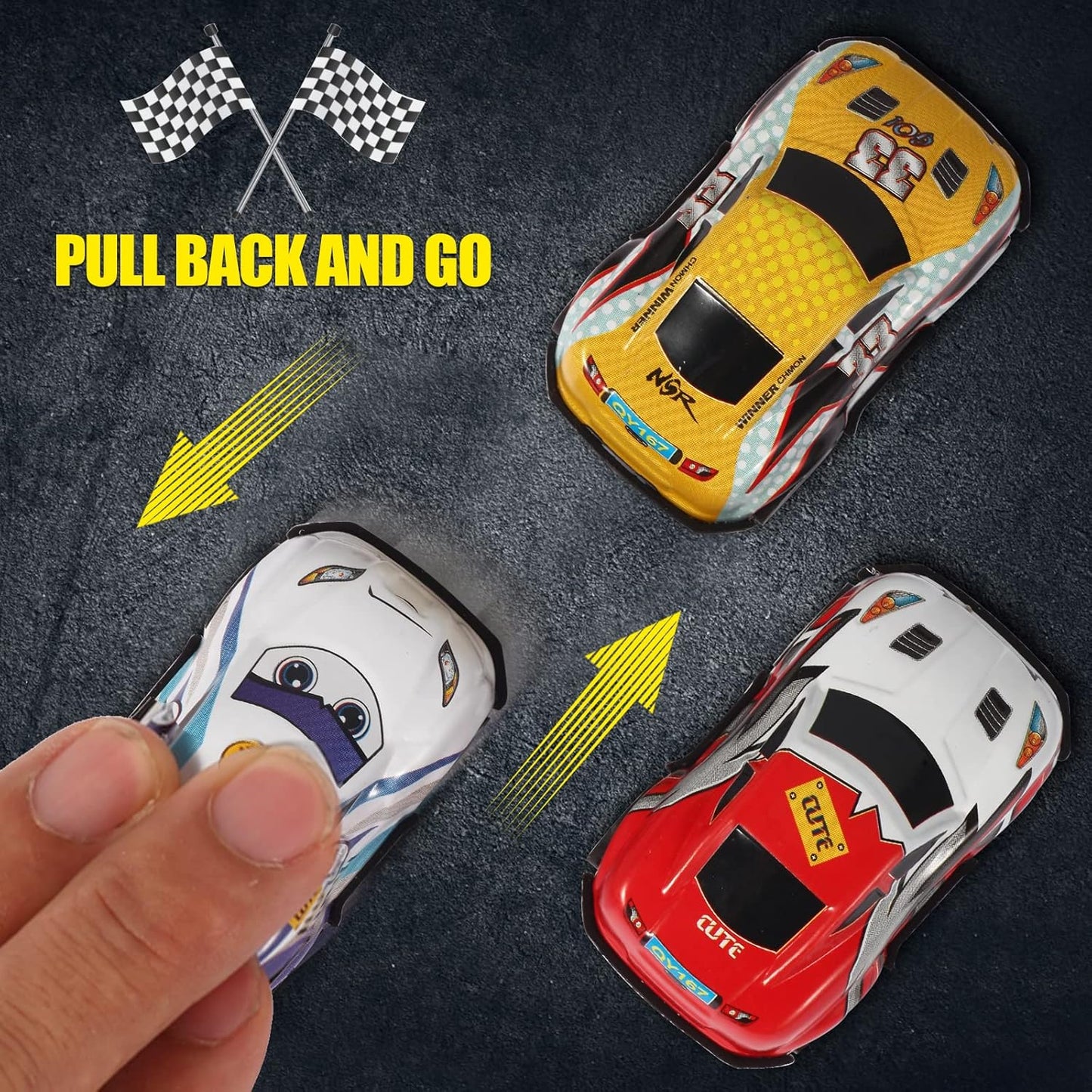 36PCS Mini Pull Back Cars for Kids Toddlers 3-5 4-8 Years Old, Race Cars Party Favors Bulk Vehicles Set, Classroom Prizes Box Pinata Fillers for Boys and Girls
