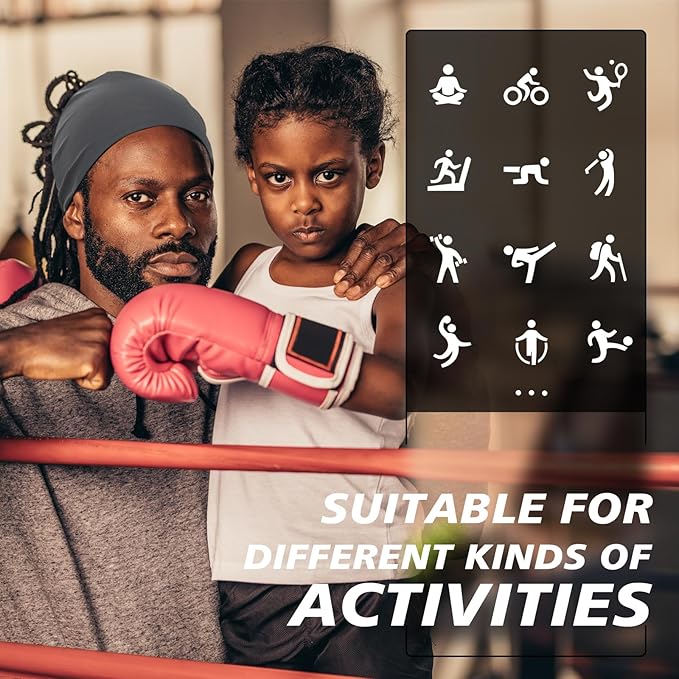 Wide Headbands for Men, Men’s Headbands for Long Hair, Head Bands for Men for Workout, Running, Baseball, Football, Tennis, Basketball, Softball, 8 Pieces