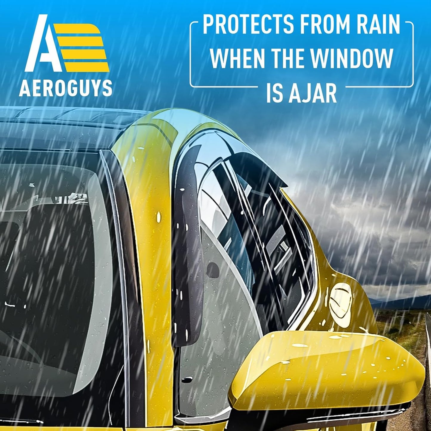 Extra Durable Window Deflectors Tape-On Window Visors Rain Guards Fit for Toyota Camry 2025 Sedan, Sun Visors, Wind Vent for Shades, Exterior Car Accessories - 4 pcs. AG0852