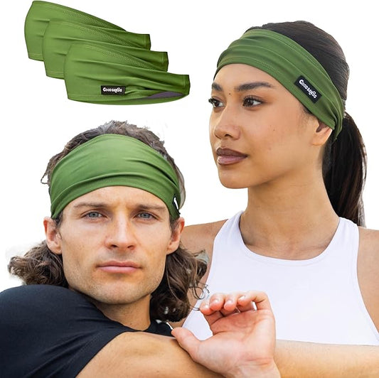 Sweatband for Men and Women - Unisex Headband That Wicks Moisture and Eliminates Excess Sweat - Durable & Long-Lasting - Running, Sports, Football, Triathlons, Construction, Yoga, Gym