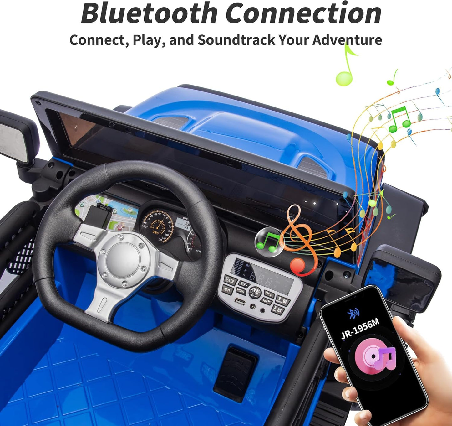 4WD Kids Ride on Car Truck, 12V 7Ah Kids Electric Vehicles Car Ride on Toy for Toddlers with Remote Control - Blue