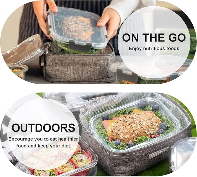 Glass Food Storage Containers with Lids Airtight, Glass Meal Prep Containers for Lunch, Glass Container Set, BPA Free（20 Pieces）