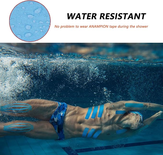 Kinesiology Tape Pro Athletic Sports Waterproof Breathable Athletic Elastic Kneepad Muscles & Joints Pain Relief Knee Taping for Gym Fitness Running Tennis Swimming Football (Mix, 60 Strips)