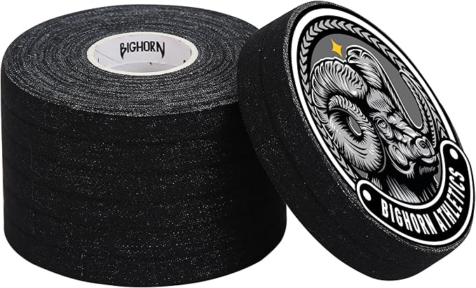 Bighorn Athletics Jiu Jitsu Finger Tape | Residue-Free Athletic Finger Tape for Sports & Injuries: Rock Climbing, Volleyball, Football, Basketball, Hands & Toes | 0.3-Inch x 45-feet, 8-Rolls, Black