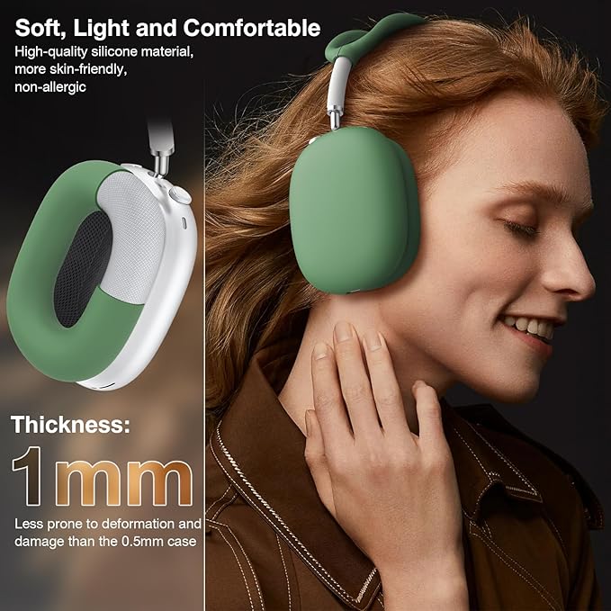 BRG 7in 1 Silicone Case Covers for AirPods Max, Sweat-Proof Ear Pad Case Covers/Ear Cup Covers/Headband Cover for AirPods Max Headphones, Accessories Soft Shell Protectors for Apple AirPods Max