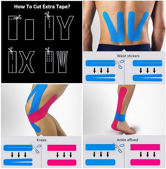 Extra Wide Kinesiology Tape | Waterproof & Latex-Free | 4" Continuous Roll Athletic Tape for Muscle & Joint Support | Elastic Therapeutic Tape for Injury Recovery & Pain Relief | 4 inch x 16 feet |