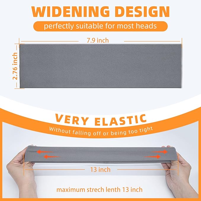 8PCS Summer-Exclusive Non Slip Sports Elastic Soft Running Fashion Headbands Absorb Sweat for Women & Men Working Out, Travel