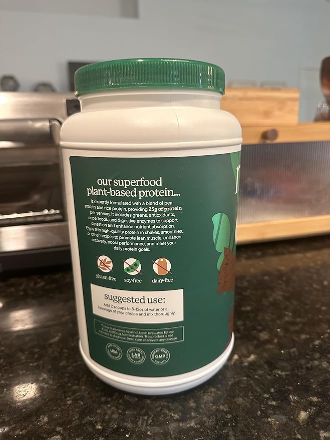 Nutranelle - Plant Based Protein Powder - 25 g Vegan Protein Powder with 30 Servings - Blended Rice & Pea with Superfoods & Amino Acids - Zero Sugar - Chocolate