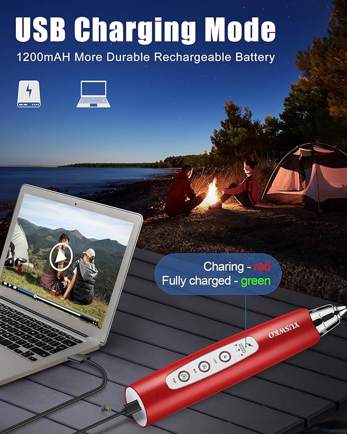 YUSWKO Rechargeable Milk Frother for Coffee, Handheld Drink Mixer with 3 Heads 3 Speeds, Ideal Coffee Frother Wand for Travel - Red