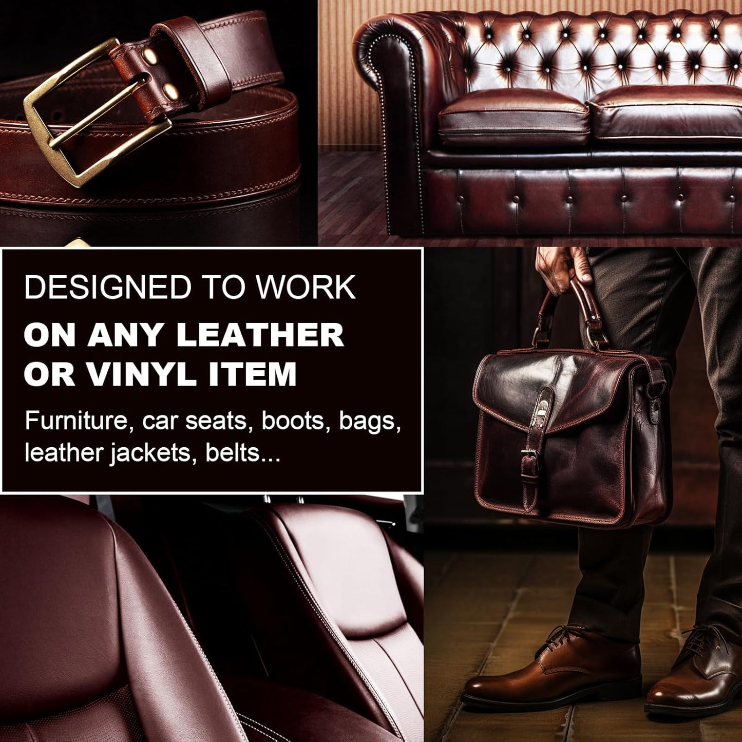 12oz Leather Recoloring Balm & 3.4oz Mink Oil Leather Conditioner kit,White Leather Color Repair Kits for Couches, Leather Couch Paint Scratch Repair for Furniture Car Sofa Shoes Leather Dye