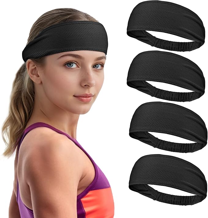 Sukeen Cooling Headbands for Women, Instant Cooling, Moisture Wicking Non-Slip Sweatbands for Women, Elastic Sweat Bands Headbands for Running Yoga Gym Athletic Sports Workouts