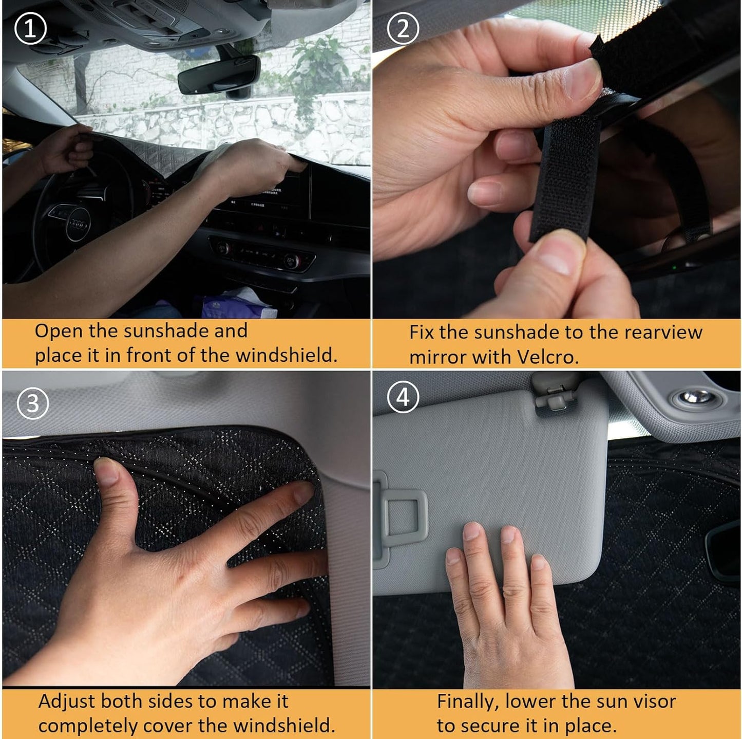 5 Layers Thick Car Windshield Sun Shade for Ford Explorer SUV 2020-2024 2025 - Front Window Sunshade Sun Visor Accessories - Protector Vehicle Reflect UV Sun and Heat