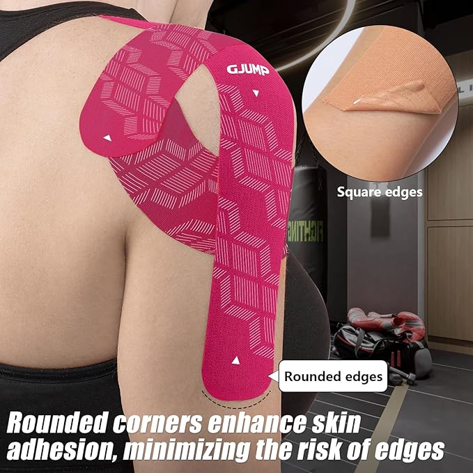 Kinesiology Tape, Original Cotton Elastic Athletic Tape for Muscle Strain Relief & Joint Support, 40 Count Precut Strips 2 Rolls, Waterproof & Breathable Sports Tape for Support and Recovery