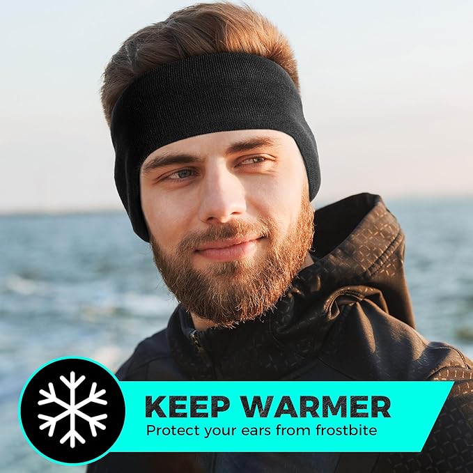 WTACTFUL Winter Double-Layer Fleece Ear Warmers Muffs Headband Ear Covers for Men Women Ski Running Cycling Hiking