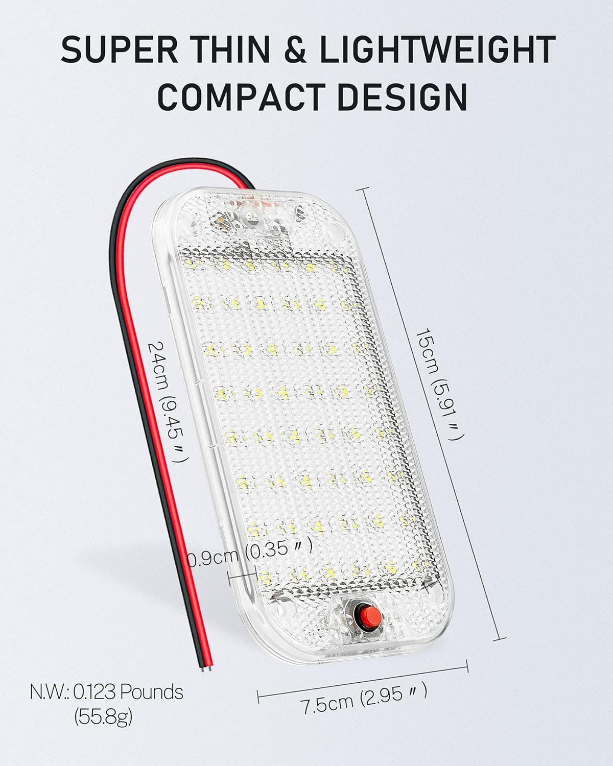 Dome Light for RV Interior, 48LED 800LM Ultra Bright 12 Volt LED White Lights, RV Ceiling Light with Switch Control, Ideal for Car Van Truck Camper Lorry Motorhome Boat(6 Pack)