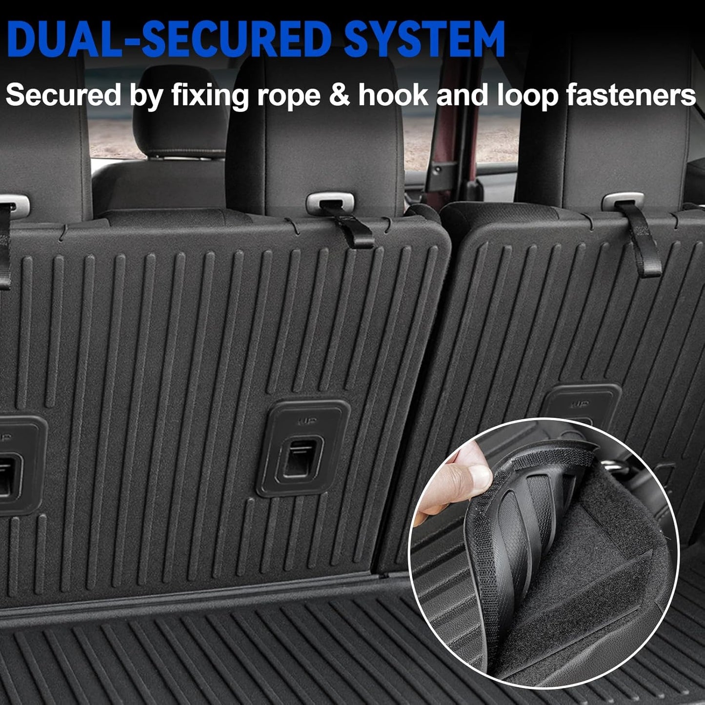 Floor Mats Set for 2022-2025 Nissan Pathfinder 7/8 Seats Accessories, Full Coverage All Weather Floor Mats Cargo Mat with Backrest Protectors - Includes Trunk Lower Mat & Door Sill Guards
