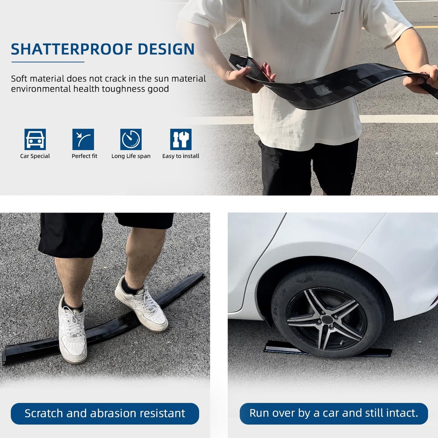 Set of 4 JDM 3D Wavy MU Style Front+Rear Smoke Sun/Rain Guard Outside Mount Tape-On Acrylic Window Visors Compatible with 06-11 Civic 4-Door Sedan