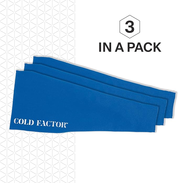 COLD FACTOR Instant Cooling Headband 3 Pack | Advanced Evaporative Comfort for Sports & Outdoor | UPF 50+ Protection | Long-Lasting Coolness | Ideal for Fitness, Hiking, Yoga, & Running