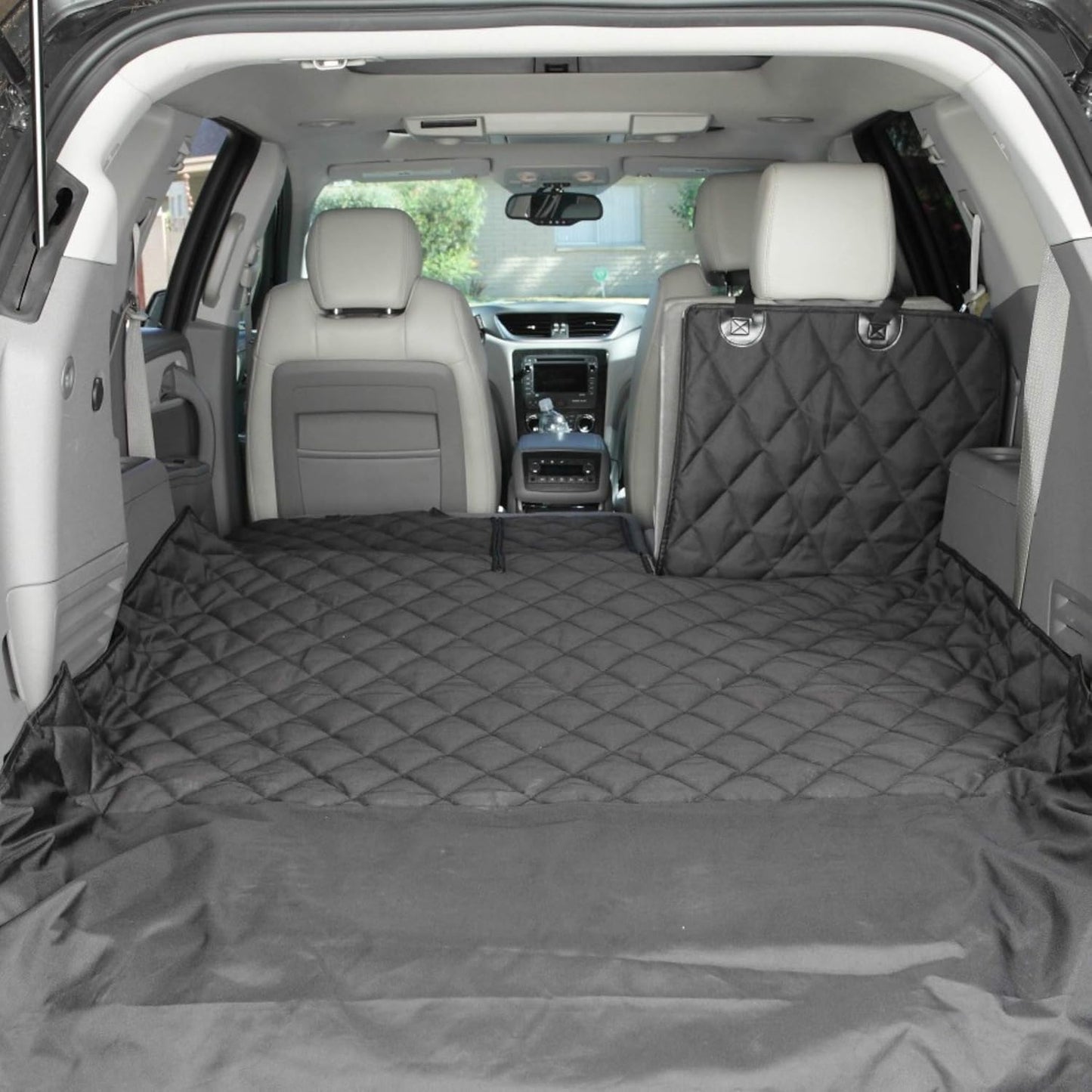 4Knines SUV Cargo Liner for Dogs, Trunk Mat for SUV, Durable Cargo Cover, Protector – Compatible with 60/40 Split Bench & Armrest Pass-Through, Waterproof, Machine Washable, Non-Slip (Small, Black)