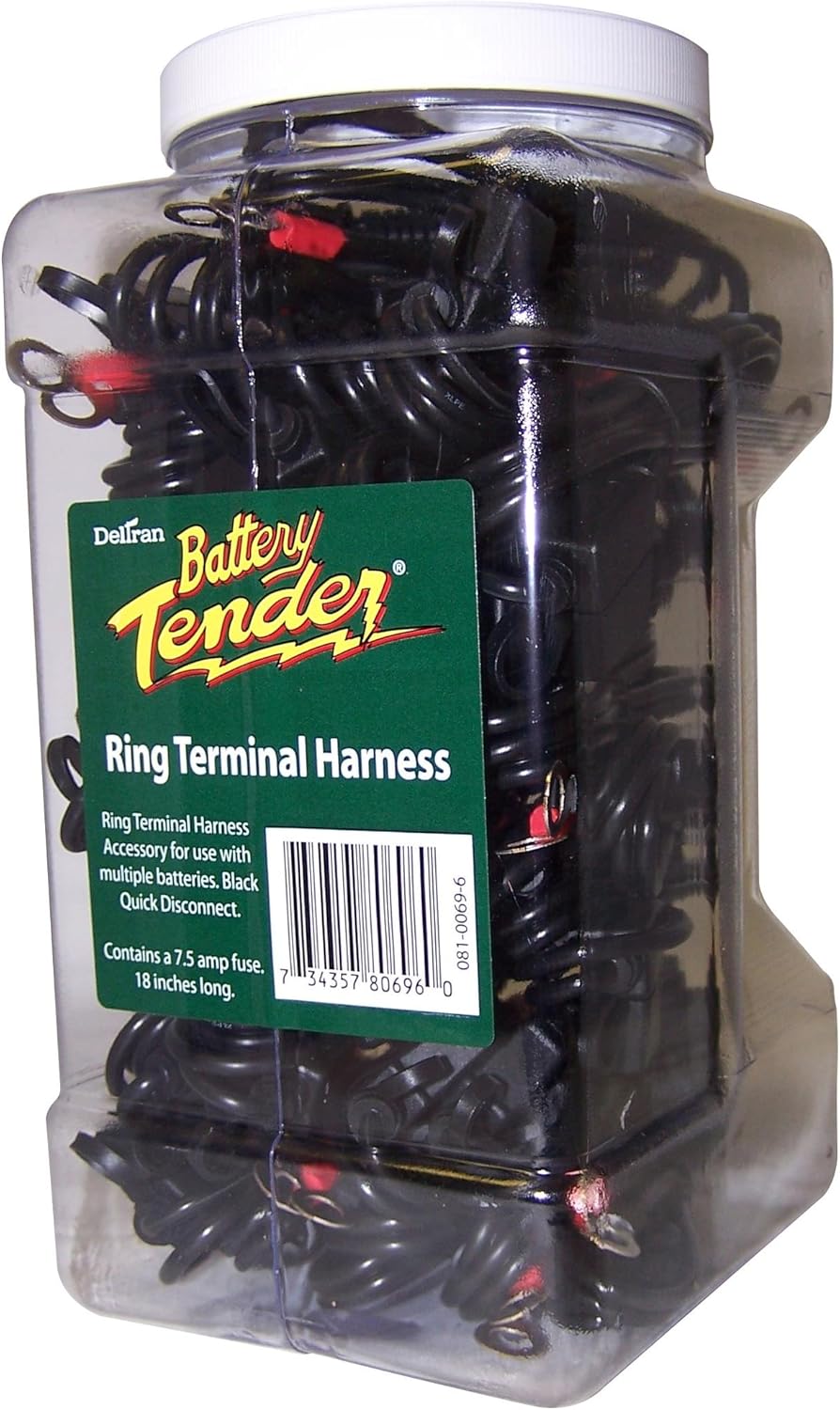 Battery Tender Ring Terminal Harness Accessory Cables 25 pack - 18 inch Cord Adapter with SAE Quick Disconnect - Easy Quick Convenient for Motorcycles, Cars, ATVs and More - 081-0069-6-J25