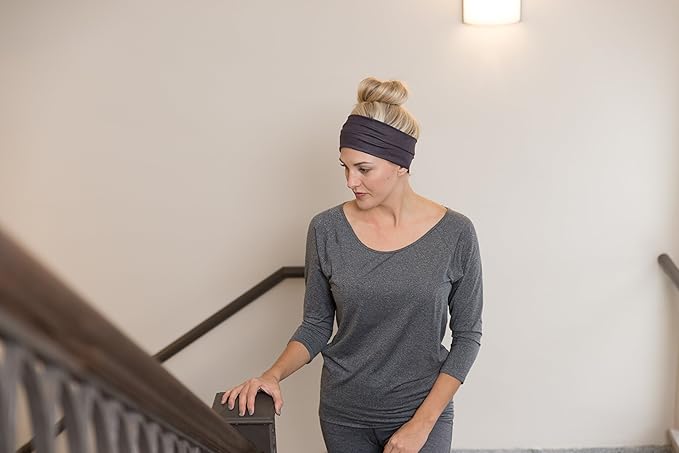 RiptGear Stretch Sport Headband for Women (Solid Gray) — Made of Non-Slip Sweat Wicking Fabric — Great for Yoga, Running or The Gym — Soft Headband That Fits Most Head Sizes — (1-Pack)
