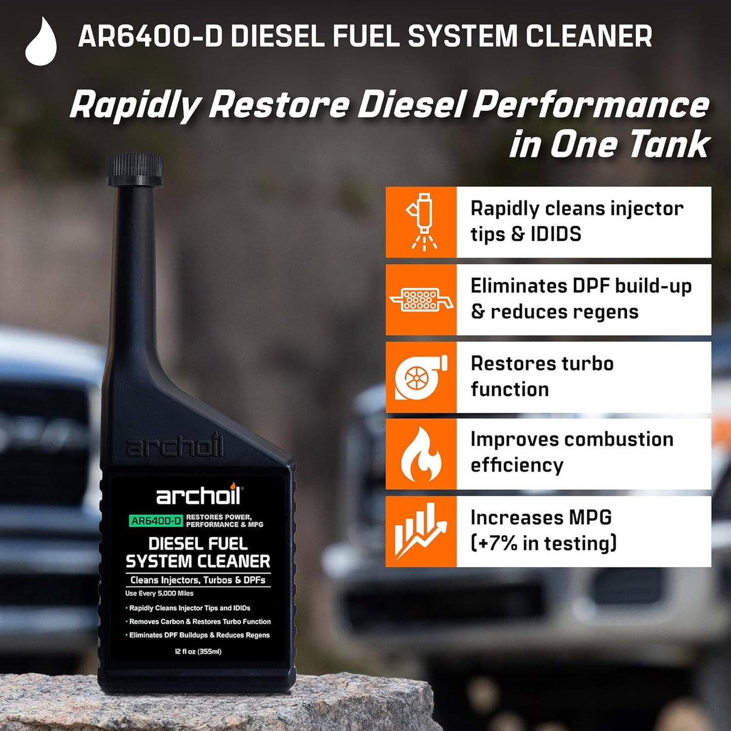 Archoil AR6400-D Diesel Fuel System Cleaner - Cleans Injectors, Turbo, DPF & EGR
