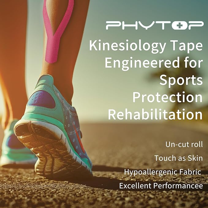 Pink Athletic Tape Kinesiology Tape Bulk 2 Inches X 16.4 Feet Uncut Roll (2 Rolls)