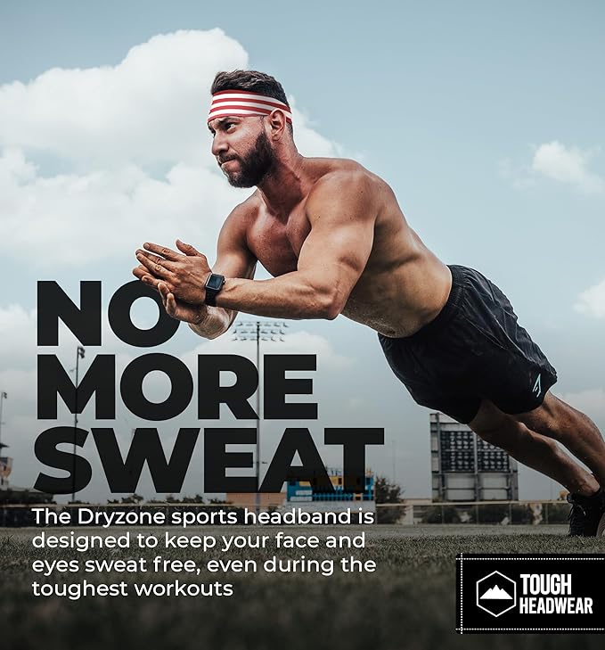 Mens Sweat Bands - Sport Headbands for Men - Workout Headbands for Women - Running Headband -Tennis Athletic Sweatband