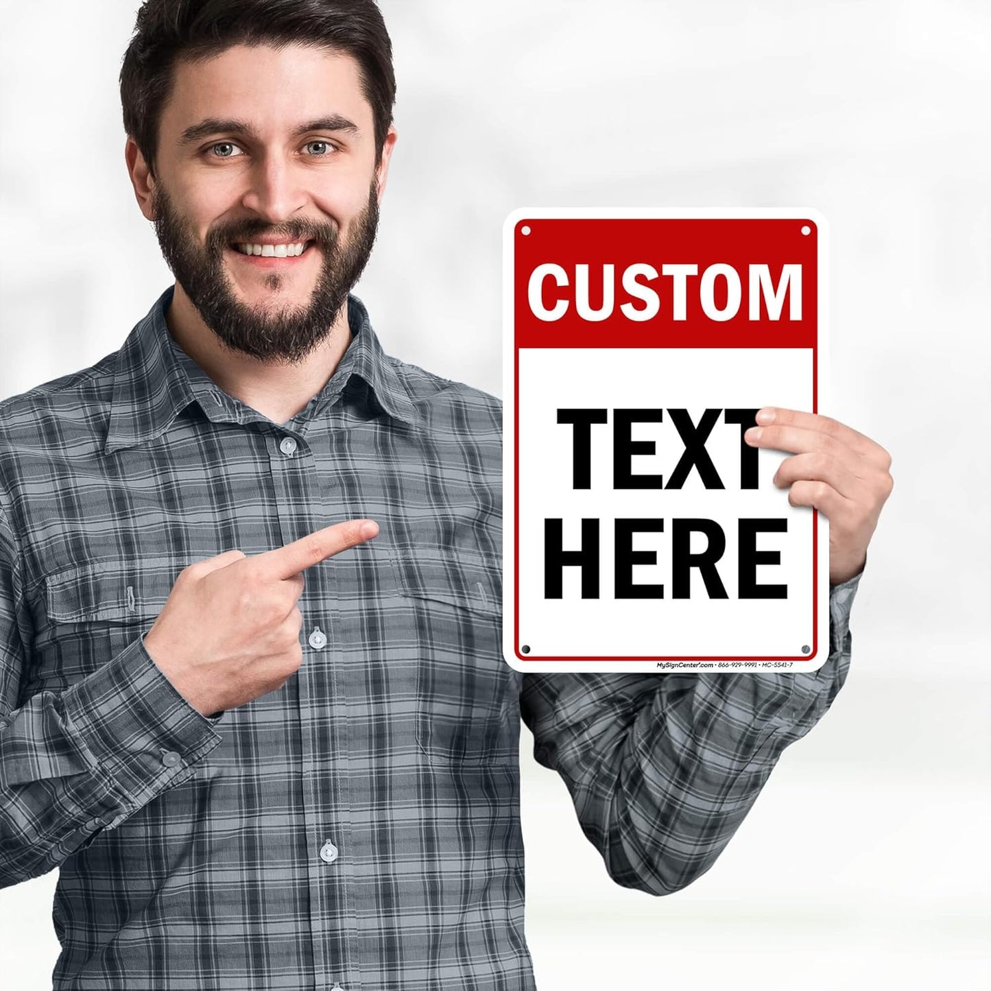 Custom Sign, Custom Sign for Business, Indoor/Outdoor use. 7x10 Inches, Rust Free .040 Aluminum, Fade Resistant, Made in USA by My Sign Center (Header)