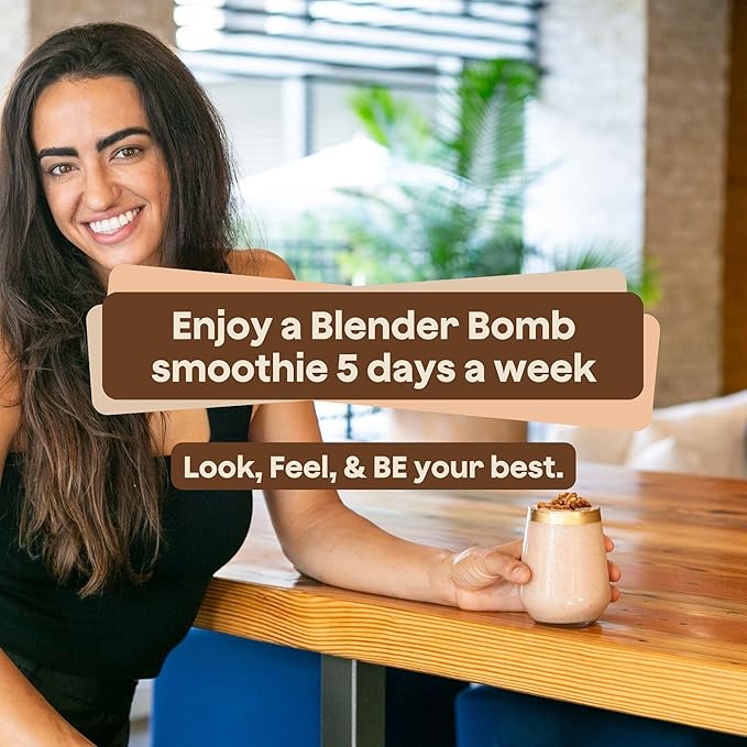 The Bomb Co. Blender Bomb, Java Jolt, Superfood Smoothie Mix With Coffee & Amino Acids for Energy Support, High Fiber 10 Servings